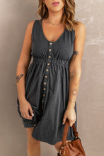 Load image into Gallery viewer, Sleeveless Button Down Mini Dress