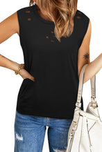 Load image into Gallery viewer, Distressed Round Neck Tank