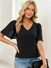 Load image into Gallery viewer, V-Neck Flutter Sleeve Top