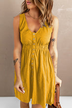 Load image into Gallery viewer, Sleeveless Button Down Mini Dress