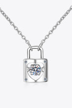 Load image into Gallery viewer, Moissanite Lock Pendant Necklace