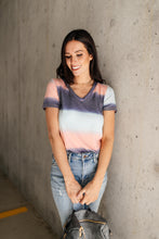 Load image into Gallery viewer, Blurred Stripes V-Neck