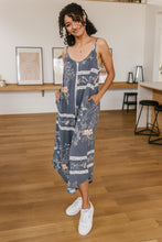 Load image into Gallery viewer, Boho Navy Floral Jumpsuit