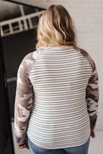 Load image into Gallery viewer, Camo &amp; Stripes Raglan Top