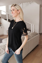 Load image into Gallery viewer, Chloé Lace Twist Top In Black