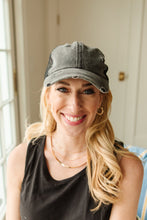 Load image into Gallery viewer, Criss Cross Ponytail Baseball Cap in Black