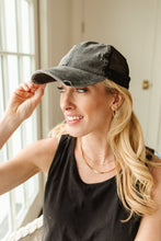 Load image into Gallery viewer, Criss Cross Ponytail Baseball Cap in Black