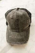 Load image into Gallery viewer, Criss Cross Ponytail Baseball Cap in Black