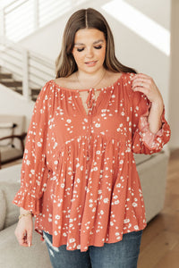 DOORBUSTER Daisy Flow Blouse In Rust