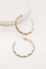 Load image into Gallery viewer, Gray Bamboo Hoops