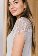 Load image into Gallery viewer, Lovely Lace Tee In Gray