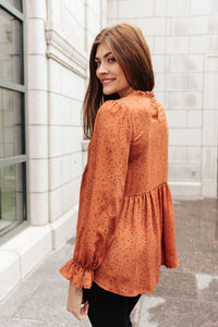 Madeline Polkadot Top in Camel