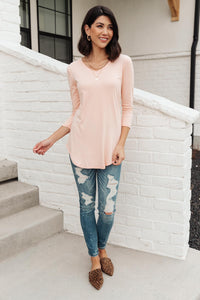 Perfect V Neck in Blush