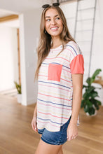 Load image into Gallery viewer, Coral &amp; Stripes Top