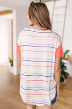 Load image into Gallery viewer, Coral &amp; Stripes Top