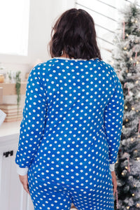 DOORBUSTER Polka Dot Joy Top in Royal