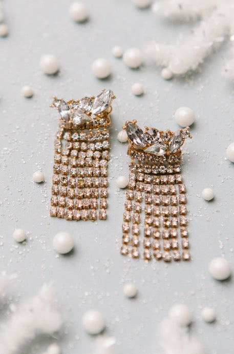 Rhinestone Fringe Earrings