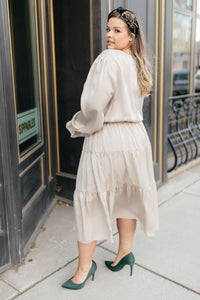 Simply Satin Dove Colored Dress