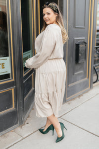 Simply Satin Dove Colored Dress