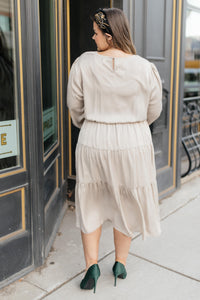Simply Satin Dove Colored Dress