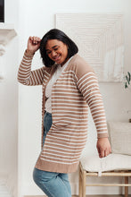 Load image into Gallery viewer, Swift Stripes Pocket Cardigan In Taupe