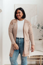 Load image into Gallery viewer, Swift Stripes Pocket Cardigan In Taupe