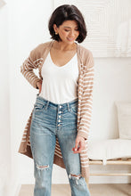 Load image into Gallery viewer, Swift Stripes Pocket Cardigan In Taupe