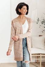 Load image into Gallery viewer, Swift Stripes Pocket Cardigan In Taupe