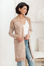 Load image into Gallery viewer, Swift Stripes Pocket Cardigan In Taupe