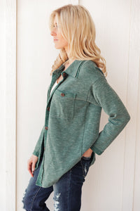 Take Me Back Shacket in Vintage Olive