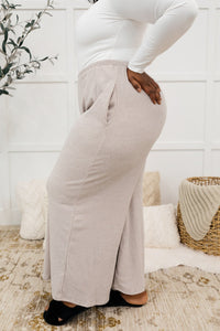 Unwind Wide Leg Lounge Pants In Mocha