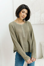 Load image into Gallery viewer, Wishful Thinking Henley In Olive