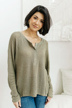 Load image into Gallery viewer, Wishful Thinking Henley In Olive