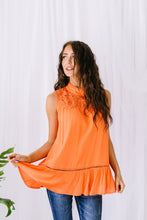 Load image into Gallery viewer, Victoria Lace Mock Neck Top In Orange