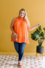 Load image into Gallery viewer, Victoria Lace Mock Neck Top In Orange