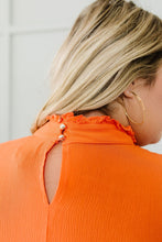 Load image into Gallery viewer, Victoria Lace Mock Neck Top In Orange