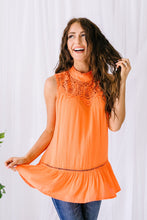Load image into Gallery viewer, Victoria Lace Mock Neck Top In Orange