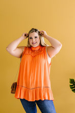 Load image into Gallery viewer, Victoria Lace Mock Neck Top In Orange