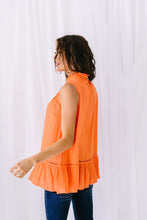 Load image into Gallery viewer, Victoria Lace Mock Neck Top In Orange